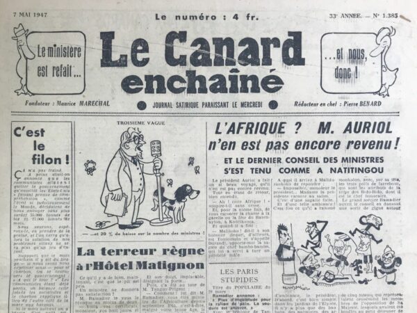 N° 1385 du Canard Enchaîné -  7 Mai 1947