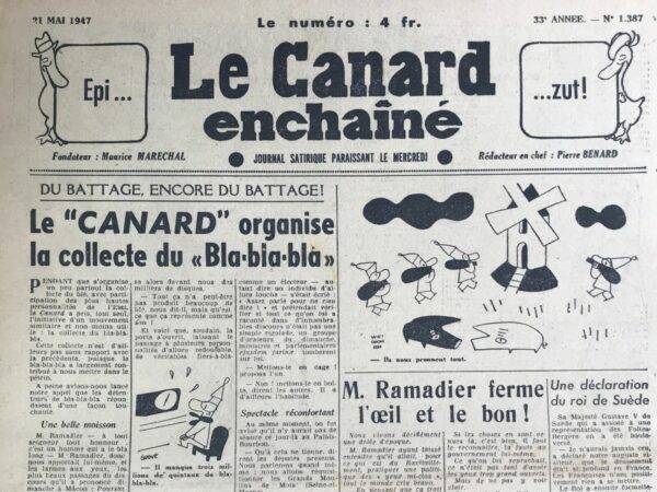 N° 1387 du Canard Enchaîné -  21 Mai 1947