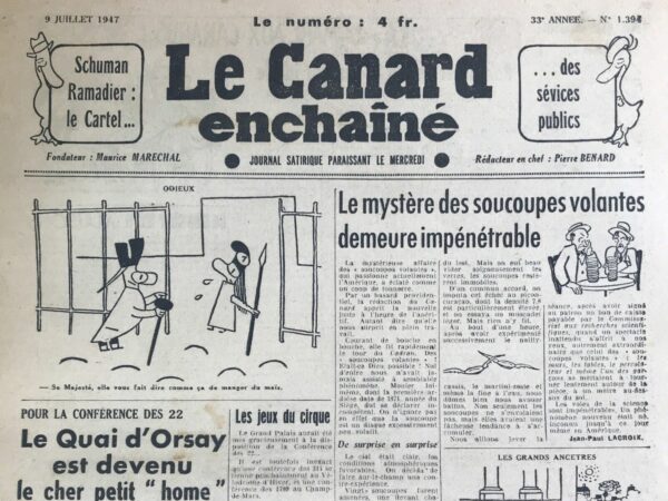 N° 1394 du Canard Enchaîné -  9 Juillet 1947