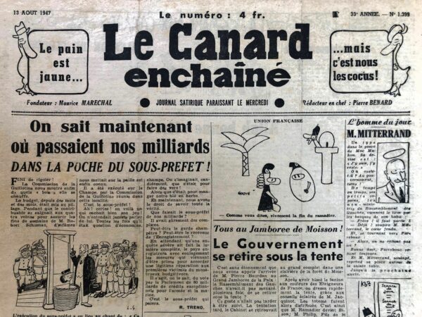 N° 1399 du Canard Enchaîné -  13 Août 1947