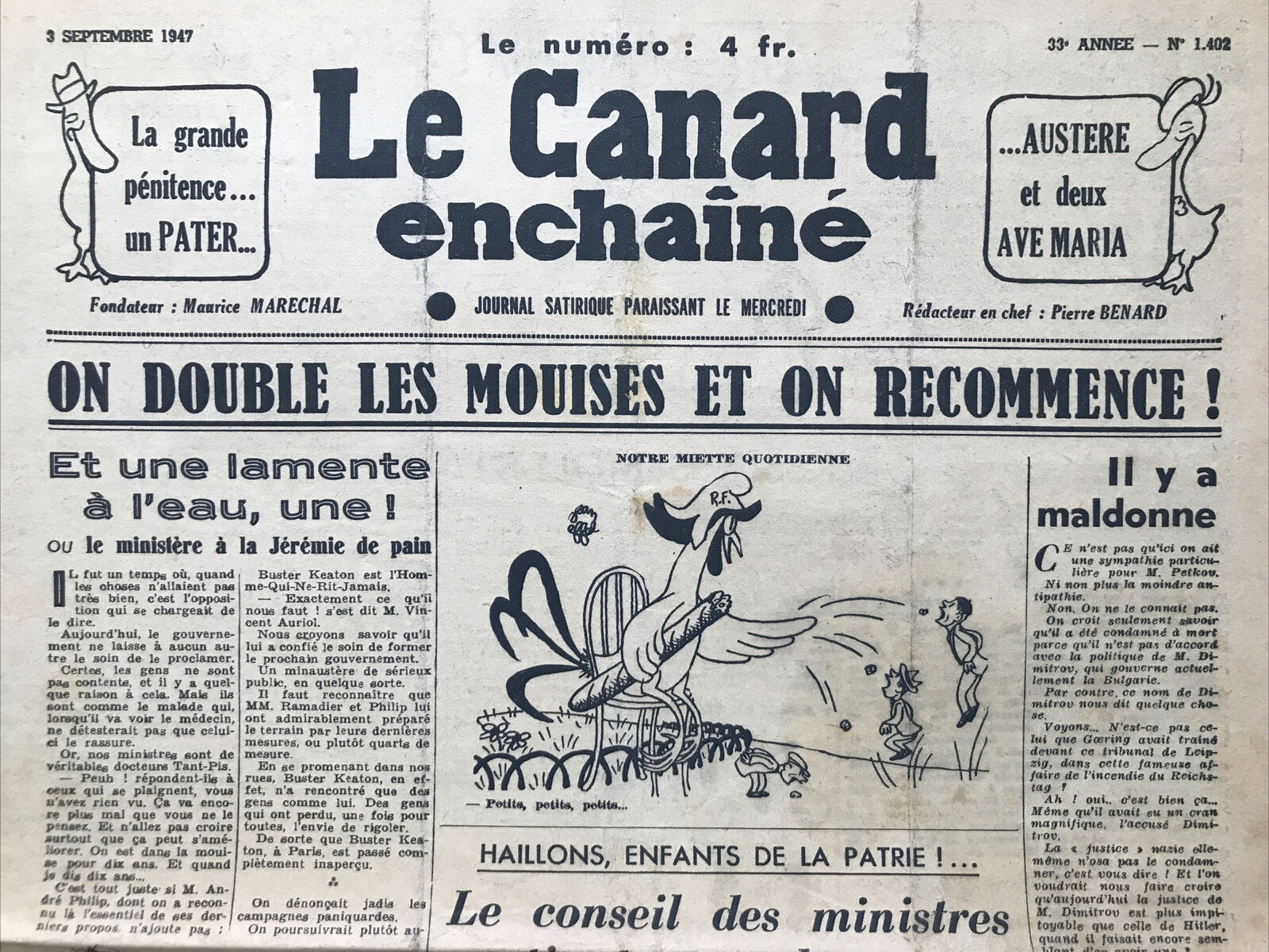 Couac ! | Acheter un Canard | Vente d'Anciens Journaux du Canard Enchaîné. Des Journaux Satiriques de Collection, Historiques & Authentiques de 1916 à 2004 ! | 1402