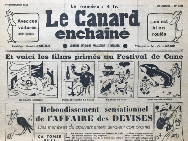 N° 1404 du Canard Enchaîné -  17 Septembre 1947
