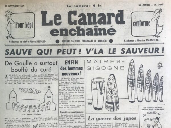 N° 1409 du Canard Enchaîné -  22 Octobre 1947
