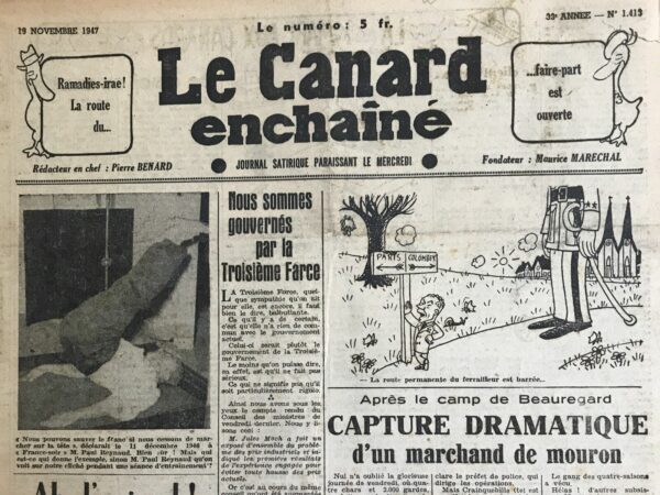N° 1413 du Canard Enchaîné -  19 Novembre 1947