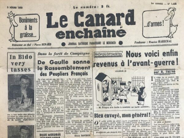 N° 1428 du Canard Enchaîné -  3 Mars 1948