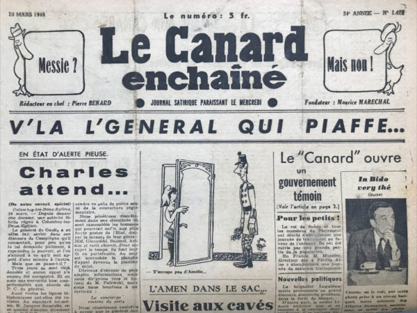 N° 1429 du Canard Enchaîné -  10 Mars 1948