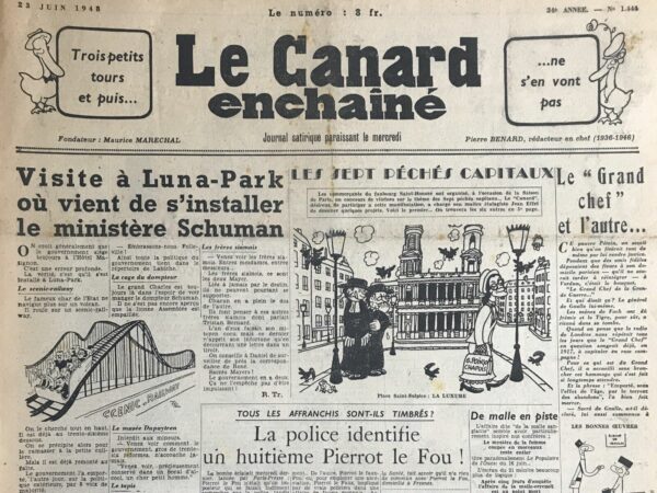N° 1444 du Canard Enchaîné -  23 Juin 1948