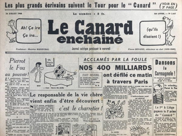 N° 1447 du Canard Enchaîné -  14 Juillet 1948