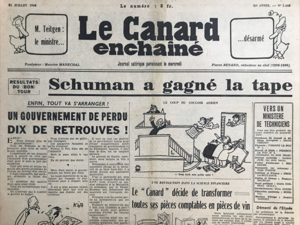 N° 1448 du Canard Enchaîné -  21 Juillet 1948