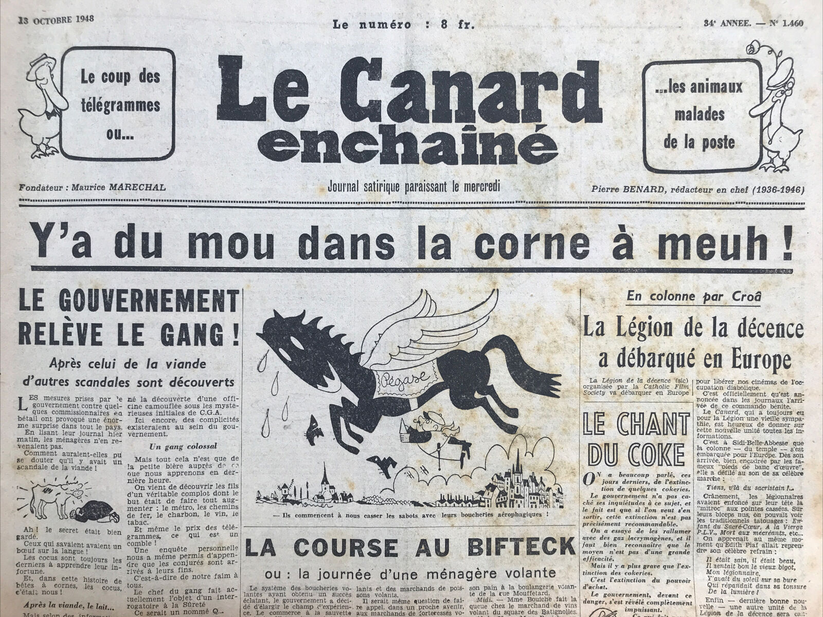Couac ! | Acheter un Canard | Vente d'Anciens Journaux du Canard Enchaîné. Des Journaux Satiriques de Collection, Historiques & Authentiques de 1916 à 2004 ! | 1460