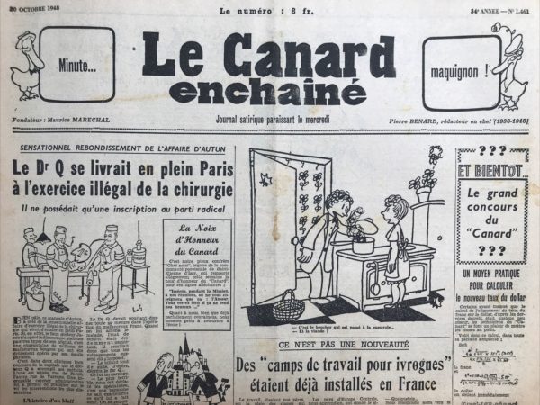 N° 1461 du Canard Enchaîné -  20 Octobre 1948