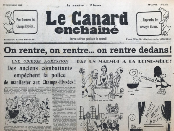 N° 1465 du Canard Enchaîné -  17 Novembre 1948