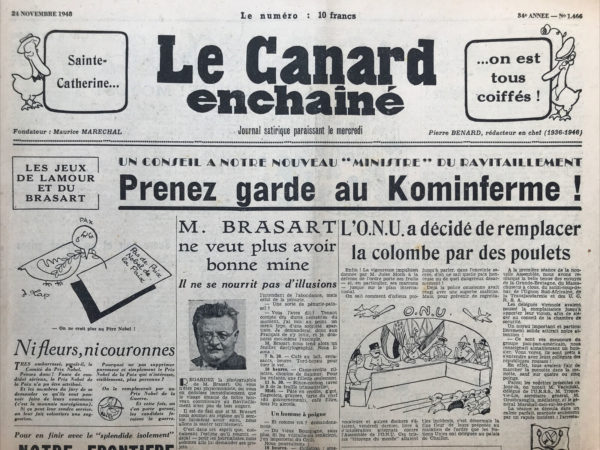 N° 1466 du Canard Enchaîné -  24 Novembre 1948