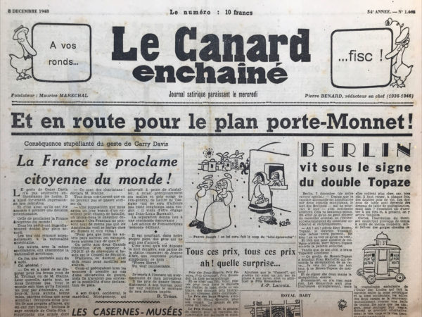 N° 1468 du Canard Enchaîné -  8 Décembre 1948