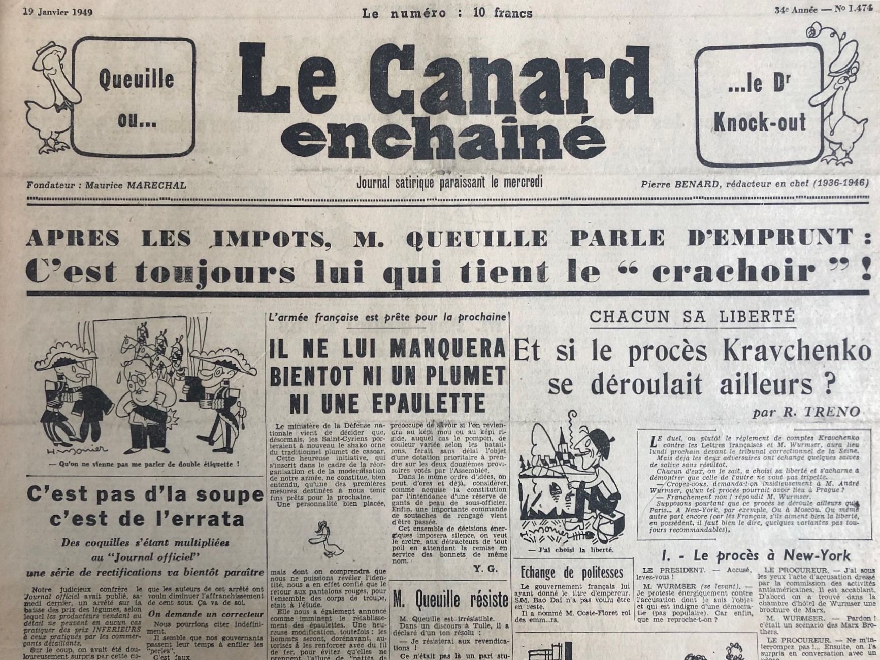 Couac ! | Acheter un Canard | Vente d'Anciens Journaux du Canard Enchaîné. Des Journaux Satiriques de Collection, Historiques & Authentiques de 1916 à 2004 ! | 1474 1