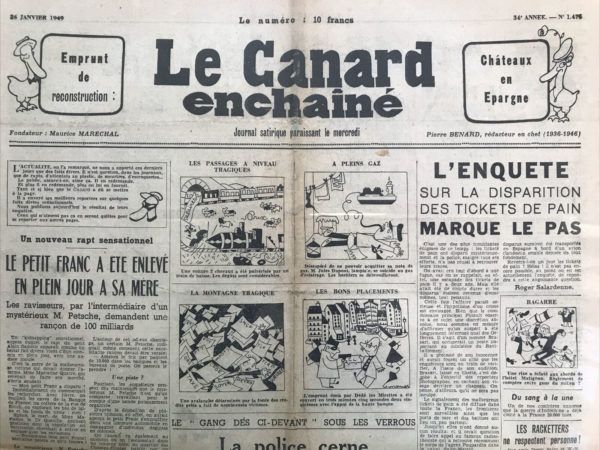 N° 1475 du Canard Enchaîné -  26 Janvier 1949