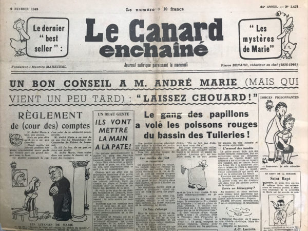 N° 1477 du Canard Enchaîné -  9 Février 1949