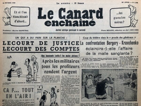 N° 1478 du Canard Enchaîné -  16 Février 1949