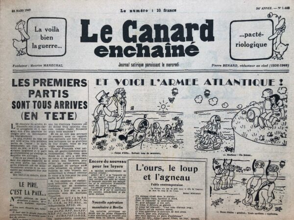 N° 1483 du Canard Enchaîné -  23 Mars 1949