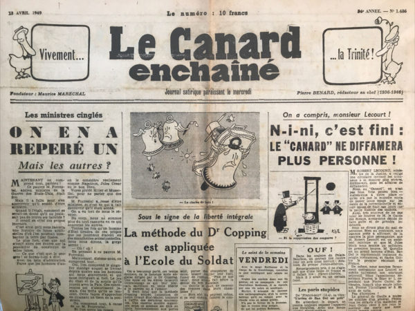 N° 1486 du Canard Enchaîné -  13 Avril 1949