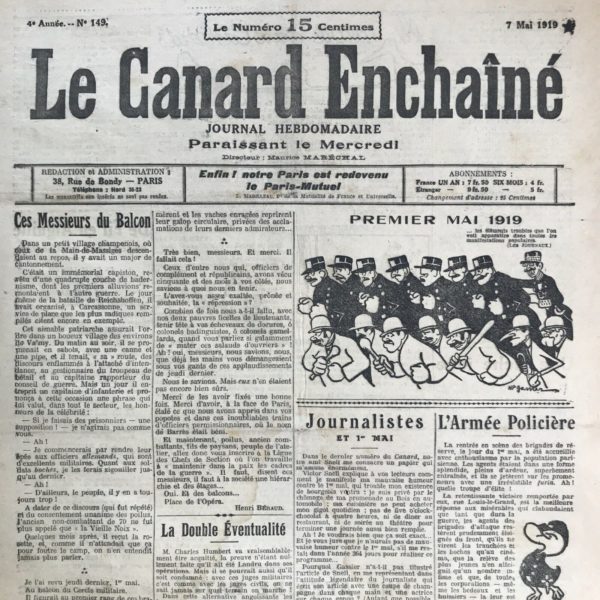 N° 149 du Canard Enchaîné -  7 Mai 1919