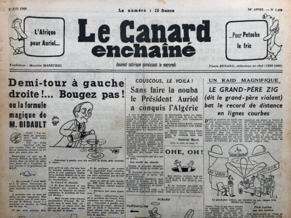 N° 1493 du Canard Enchaîné -  1 Juin 1949