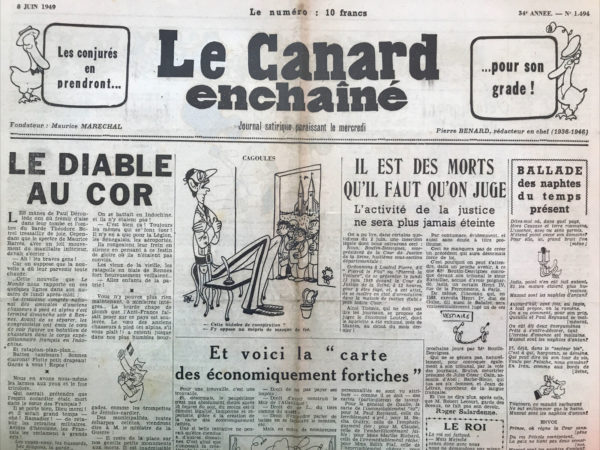 N° 1494 du Canard Enchaîné -  8 Juin 1949