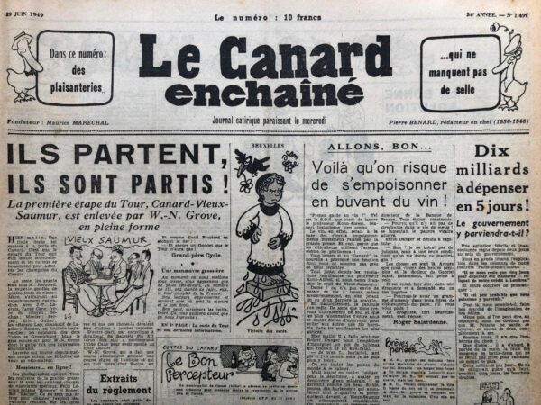 N° 1497 du Canard Enchaîné -  29 Juin 1949