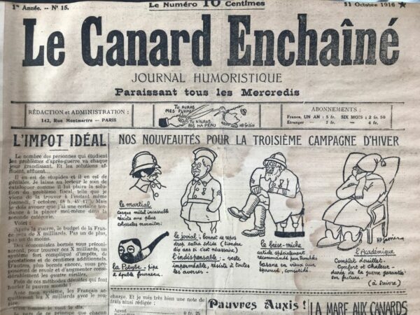 N° 15 du Canard Enchaîné -  11 Octobre 1916