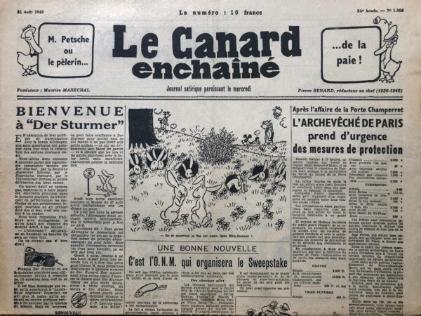 N° 1506 du Canard Enchaîné -  31 Août 1949