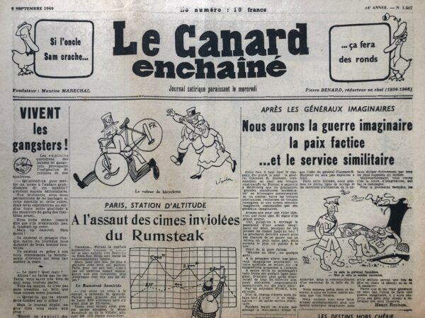 N° 1507 du Canard Enchaîné -  7 Septembre 1949