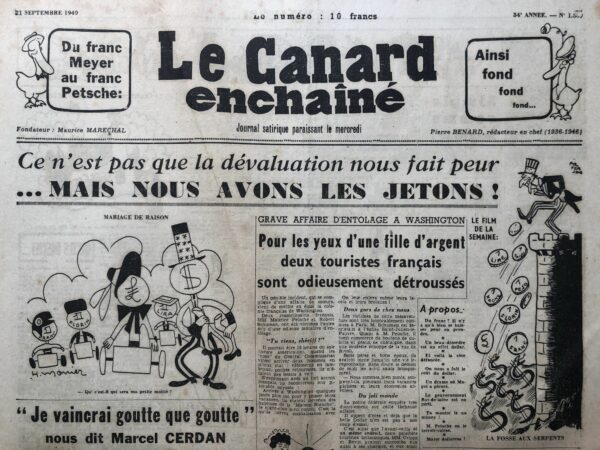 N° 1509 du Canard Enchaîné -  21 Septembre 1949