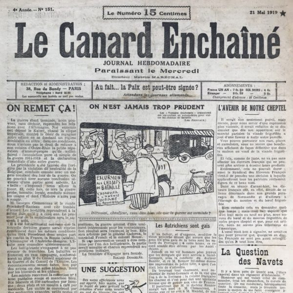N° 151 du Canard Enchaîné -  21 Mai 1919