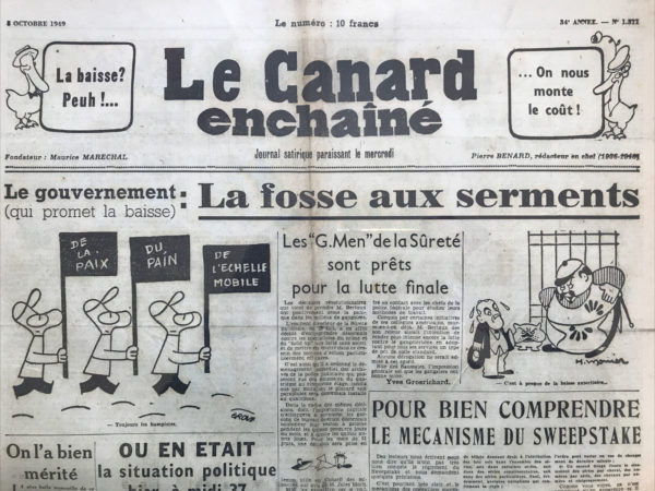 N° 1511 du Canard Enchaîné -  5 Octobre 1949