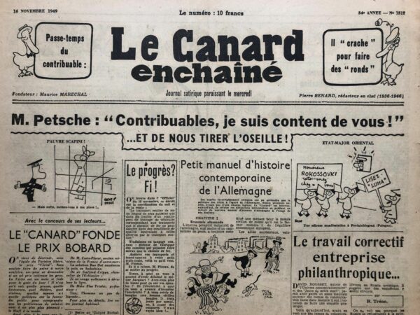 N° 1517 du Canard Enchaîné -  16 Novembre 1949