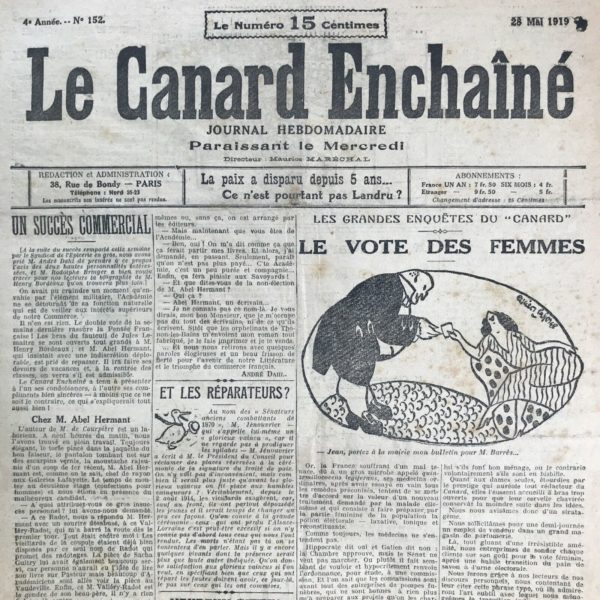N° 152 du Canard Enchaîné -  28 Mai 1919