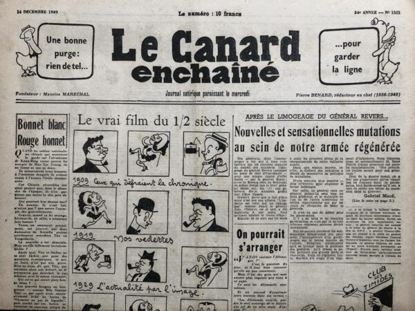 N° 1521 du Canard Enchaîné -  14 Décembre 1949