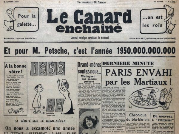 N° 1524 du Canard Enchaîné -  4 Janvier 1950