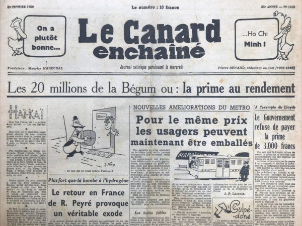 N° 1528 du Canard Enchaîné -  1 Février 1950