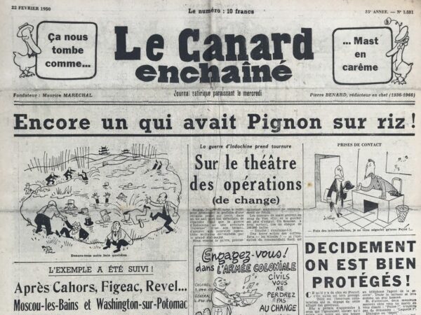 N° 1531 du Canard Enchaîné -  22 Février 1950