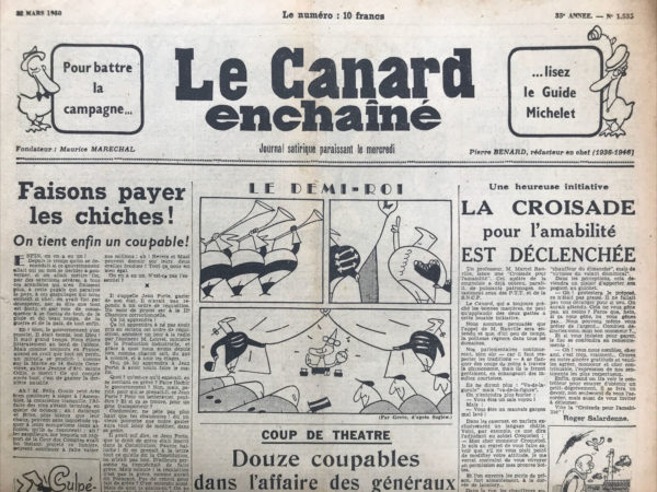 N° 1535 du Canard Enchaîné -  22 Mars 1950