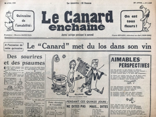 N° 1540 du Canard Enchaîné -  26 Avril 1950