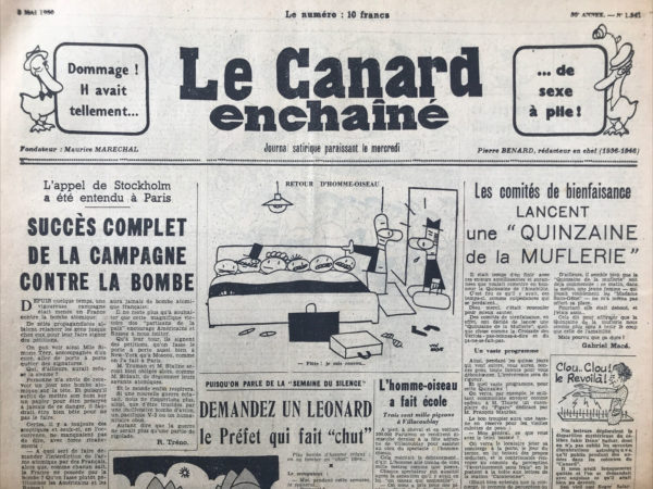 N° 1541 du Canard Enchaîné -  3 Mai 1950