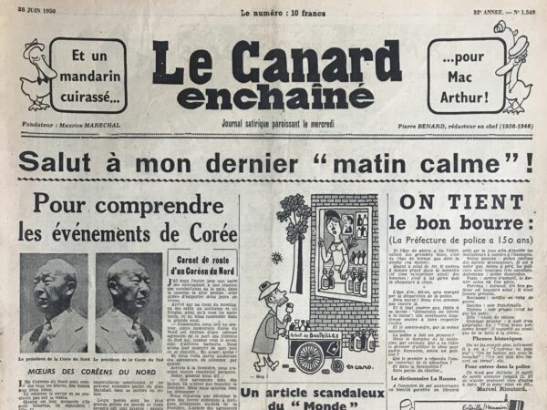 N° 1549 du Canard Enchaîné -  28 Juin 1950