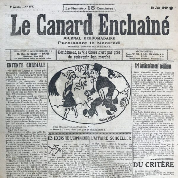 N° 155 du Canard Enchaîné -  18 Juin 1919