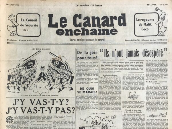 N° 1558 du Canard Enchaîné -  30 Août 1950
