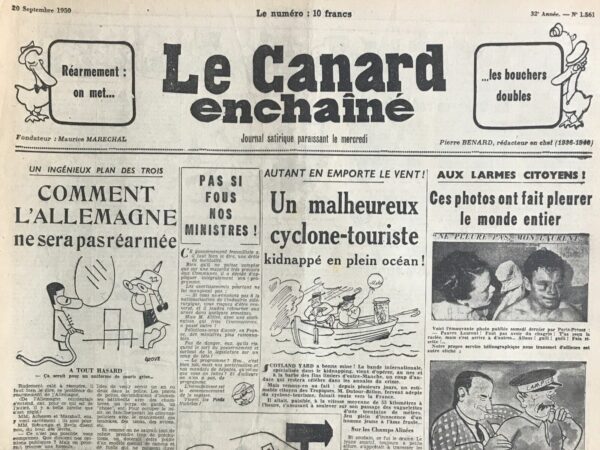 N° 1561 du Canard Enchaîné -  20 Septembre 1950