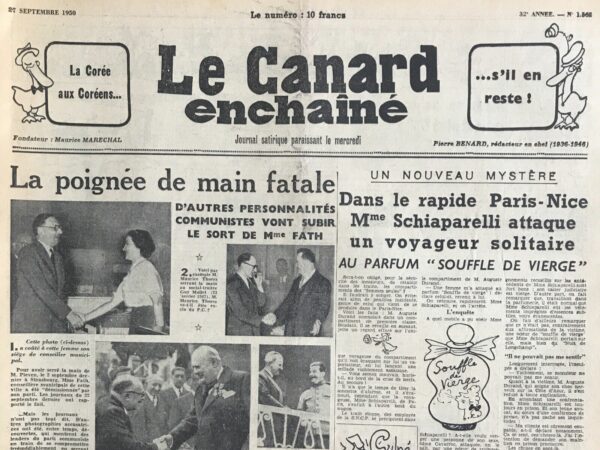 N° 1562 du Canard Enchaîné -  27 Septembre 1950