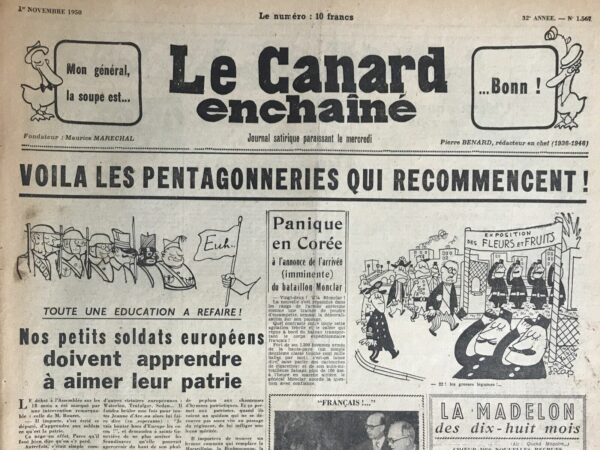 N° 1567 du Canard Enchaîné -  1 Novembre 1950