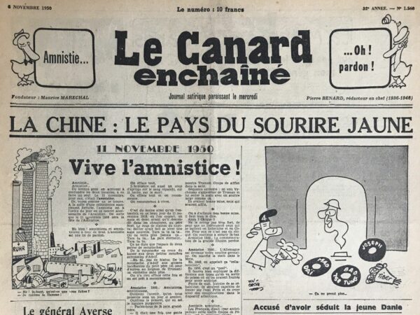 N° 1568 du Canard Enchaîné -  8 Novembre 1950